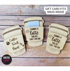 Coffee Cup Gift Card Holder |  Personalized | Gift