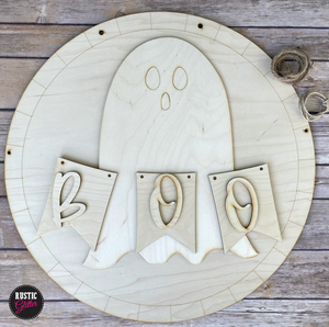 Ghost Halloween Boo Door Hanger | DIY Kit | Unfinished