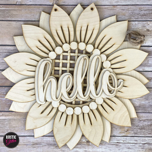 Sunflower Door Hanger | DIY Kit | Unfinished