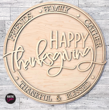 Load image into Gallery viewer, Happy Thanksgiving Sign or Door Hanger | DIY Kit | UNFINISHED
