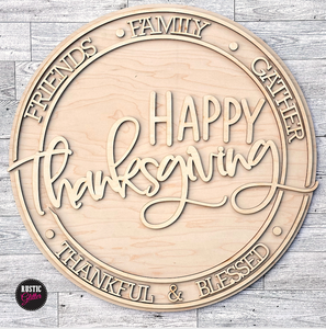Happy Thanksgiving Sign or Door Hanger | DIY Kit | UNFINISHED