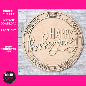 Happy Thanksgiving Sign File | SVG CUT FILE