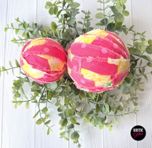 Fabric Rag Ball Lemon Print