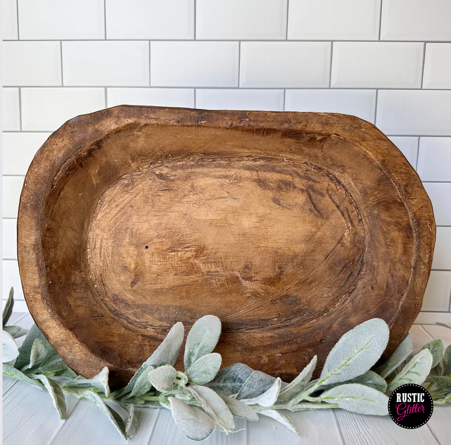 Carved Dough Bowl - Medium