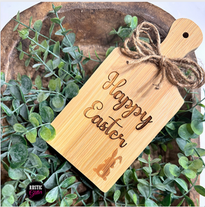 Happy Easter Bunny Mini Wood Charcuterie Board | Gift
