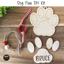 Load image into Gallery viewer, Dog Paw 3D Ornament | Personalized | Gift Tag | Painted or DIY

