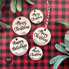 Load image into Gallery viewer, Holiday Wood Round Tags |  Gift Tag | Product Tags
