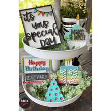 Load image into Gallery viewer, Birthday Tiered Tray Theme | DIY Kit | Unfinished
