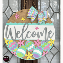 Load image into Gallery viewer, Welcome Easter Eggs Door Hanger | DIY Kit | Unfinished
