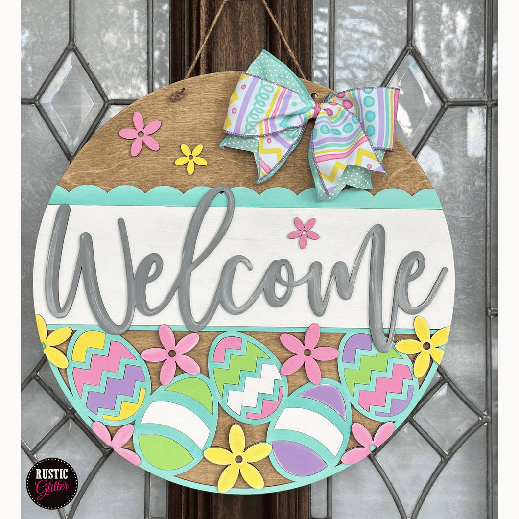Welcome Easter Eggs Door Hanger | DIY Kit | Unfinished
