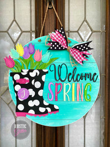 Welcome Spring Door Hanger | DIY Kit | Unfinished