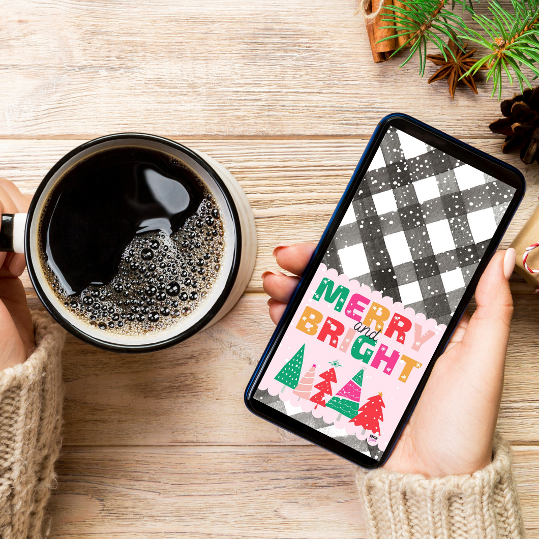 Merry and Bright Phone Wallpaper | Download
