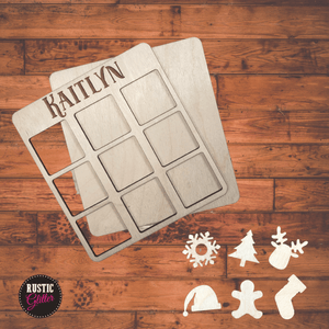 Personalized Christmas Tic Tac Toe Game Kit |  Stocking Stuffer | Unfinished