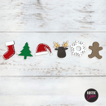 Load image into Gallery viewer, Personalized Christmas Tic Tac Toe Game Kit |  Stocking Stuffer | Unfinished
