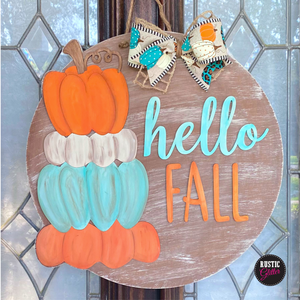 Hello Fall Stacked Pumpkin Door Hanger | DIY Kit | Unfinished