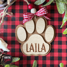 Load image into Gallery viewer, Dog Paw 3D Ornament | Personalized | Gift Tag | Painted or DIY

