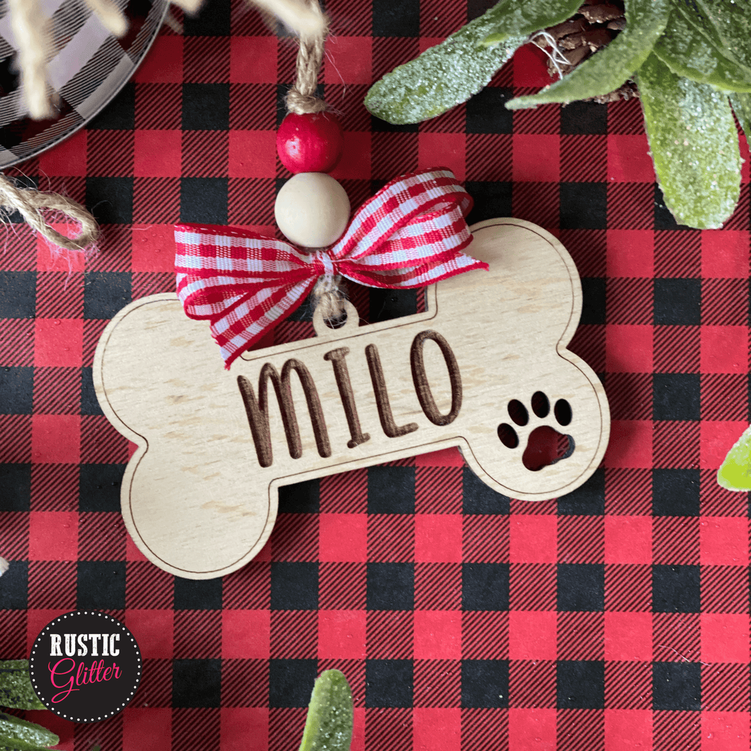 Dog Bone Personalized Ornament | Gift Tag