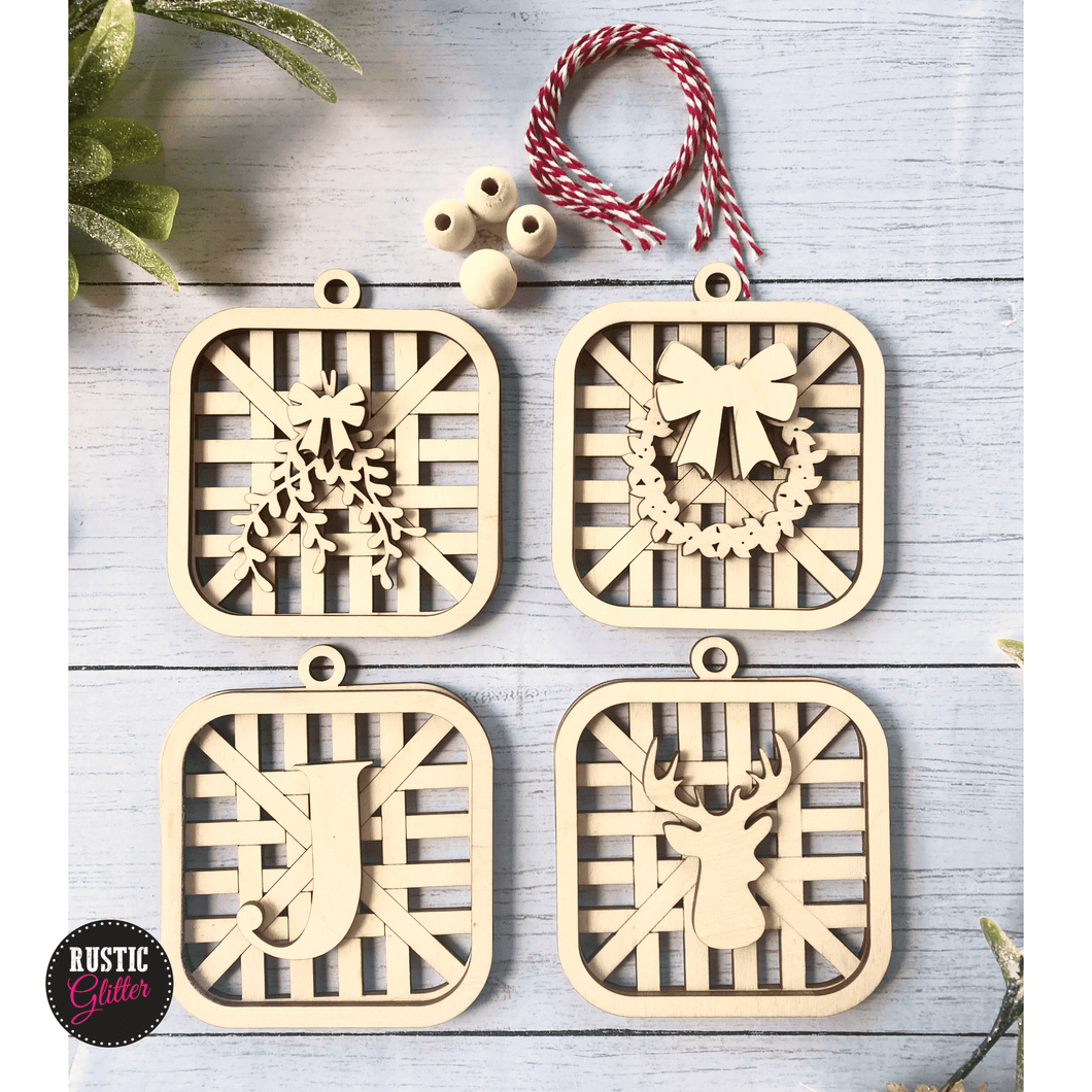 Tobacco Basket Farmhouse Ornament Kit | Unfinished |  Gifts